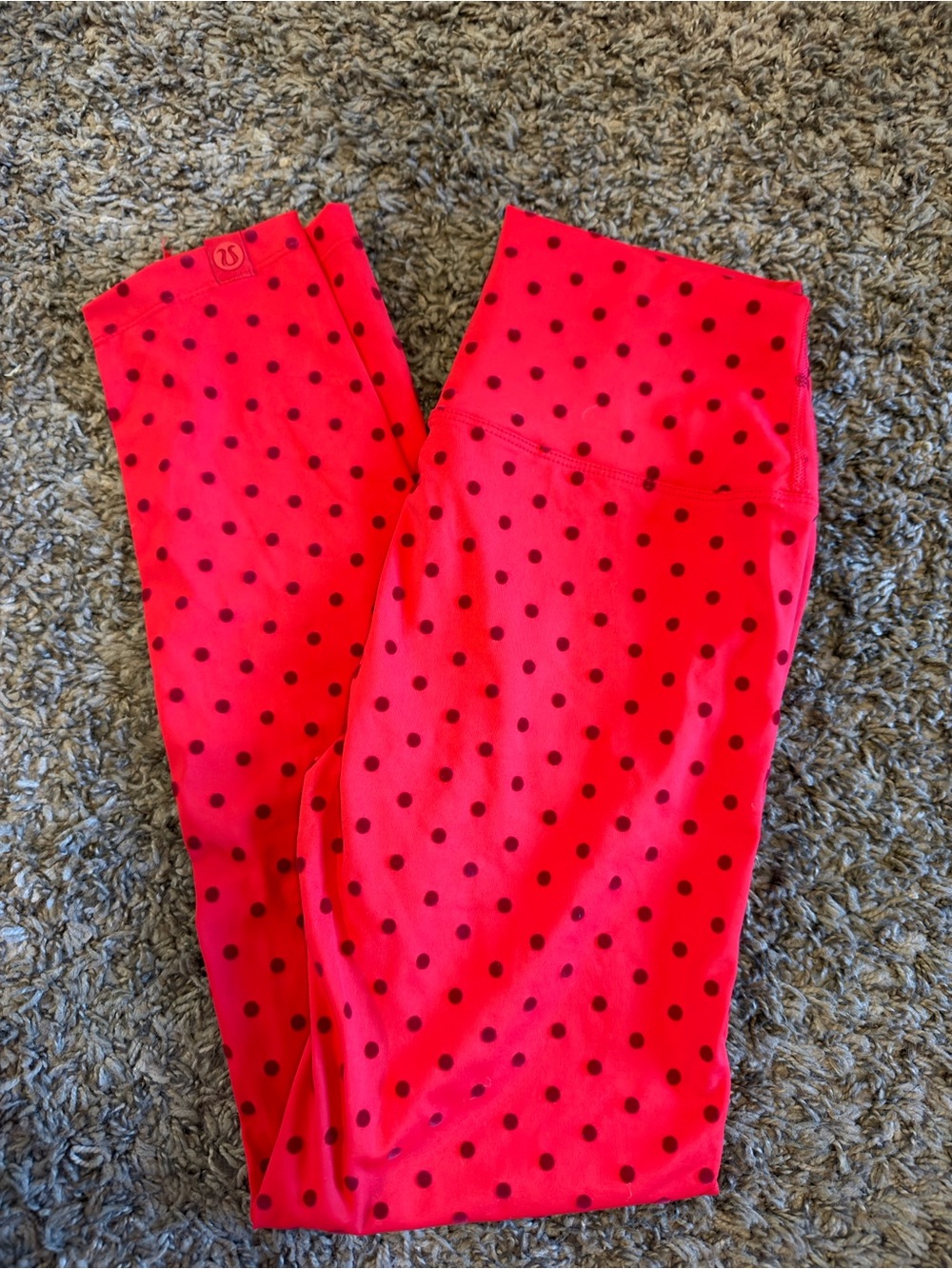 Lululemon Red Polka Dot Leggings HR 25” Size 8